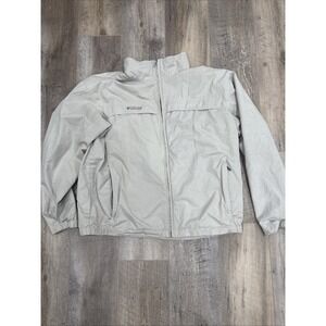 COLUMBIA JACKET Men's XL Olive Green Full Zip Vented Mesh Lined Outdoor  EUC!